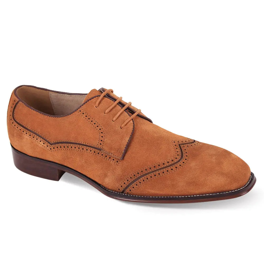 Giovanni Samson Suede Brogue Dress Shoes in Tan