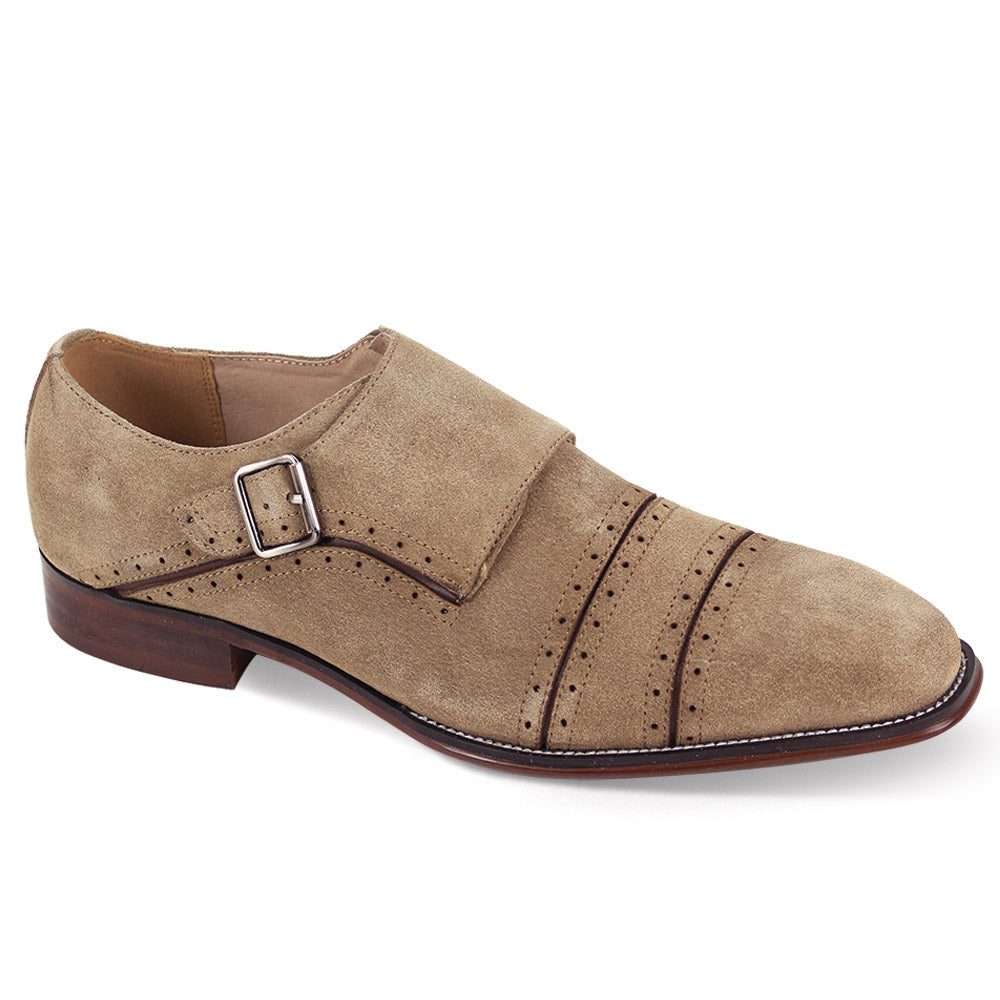 Giovanni Sheldon Suede Monk Strap Dress Shoes in